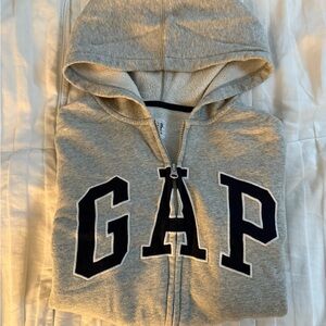 GAP Light Gray Zip-Up Hoodie